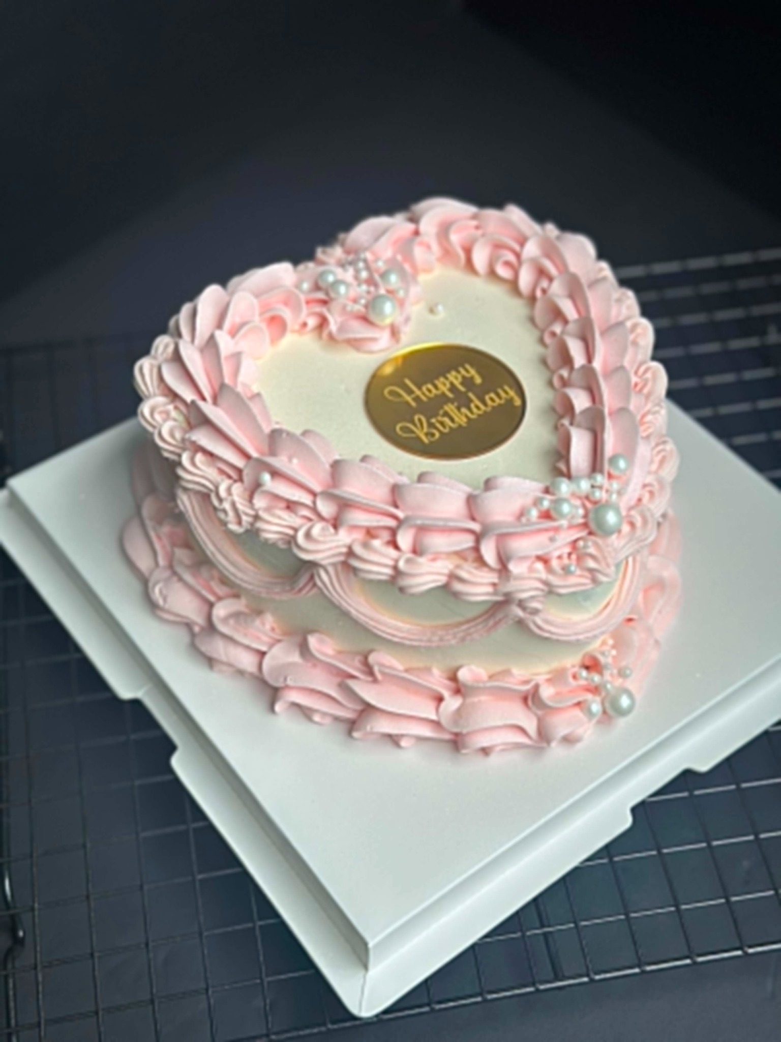 Pink heart cake